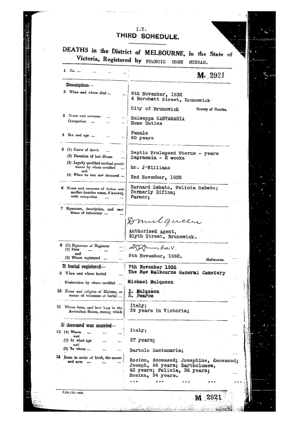 Guiseppa Sabato Death Certificate.png