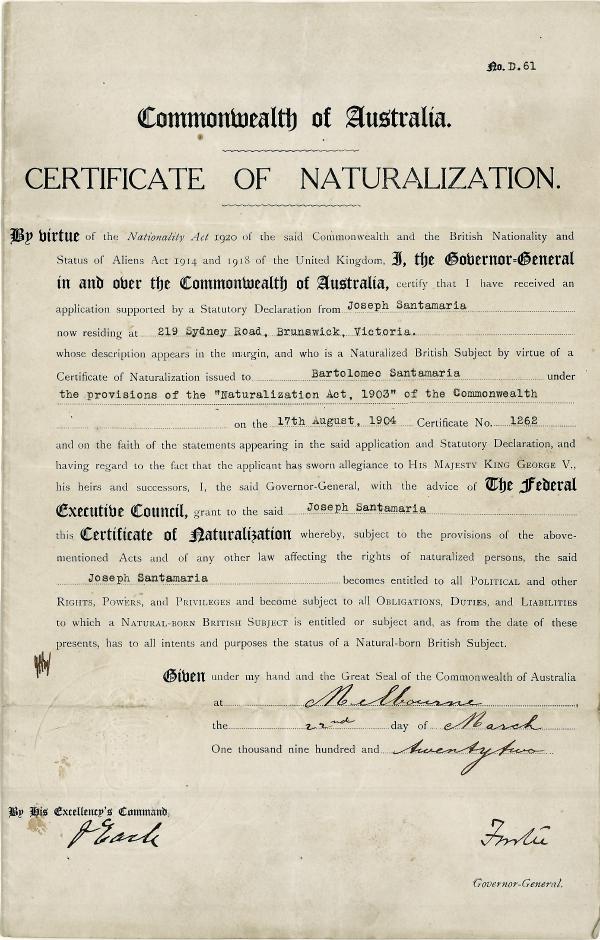 Giuseppe Santamaria Naturalization 1of2.jpg