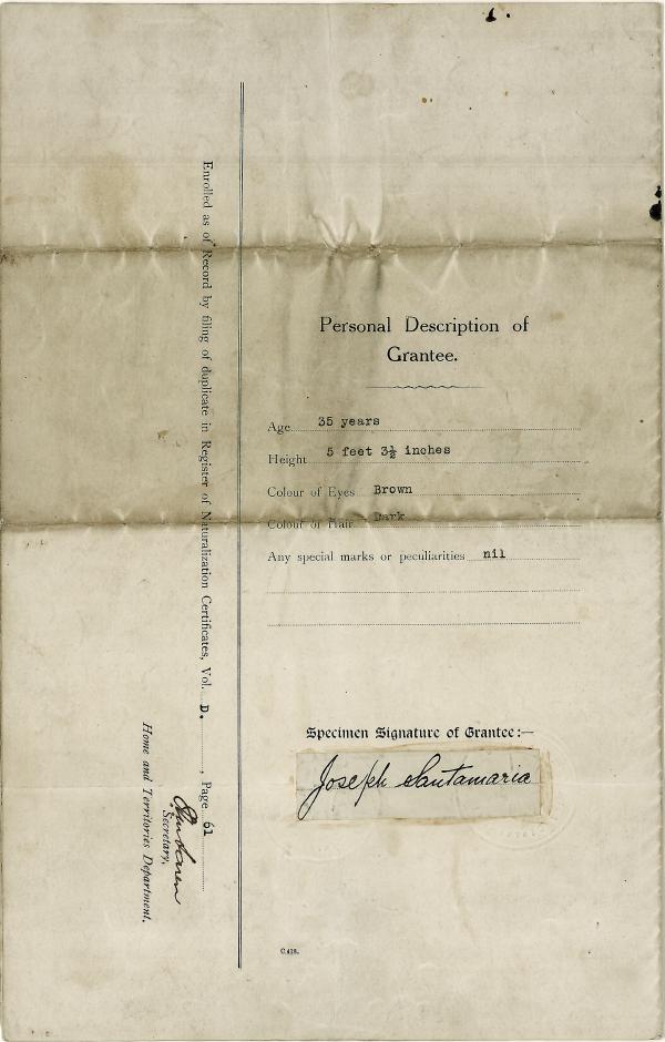 Giuseppe Santamaria Naturalization 2of2.jpg